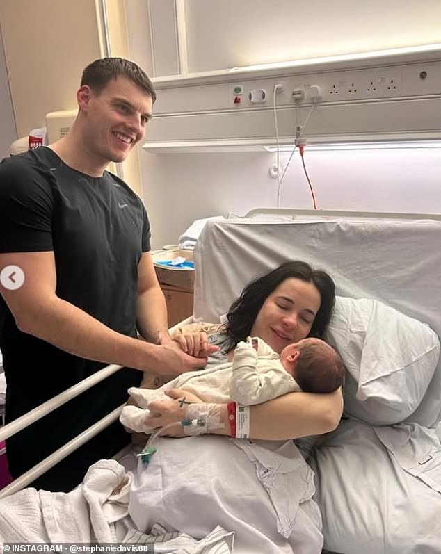 Stephanie and Joseph had been together since 2022 and welcomed son Samuel in January this year (pictured)