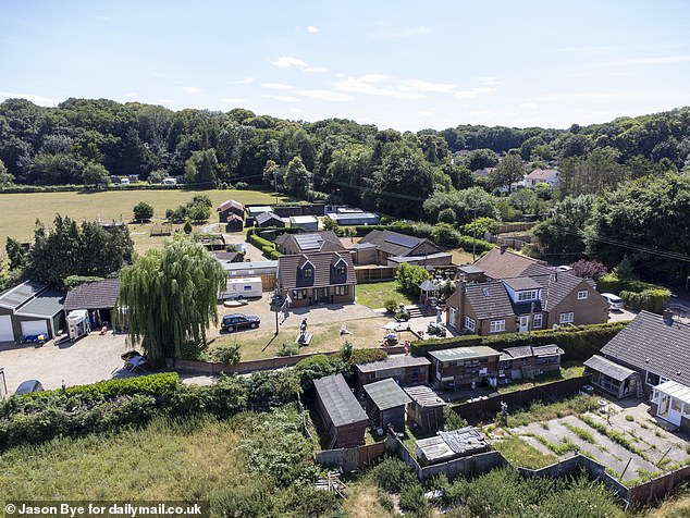 In the retrospective planning application, the Mannings' developers said the annex (centre) was not a separate home because it is part of the whole property (right)