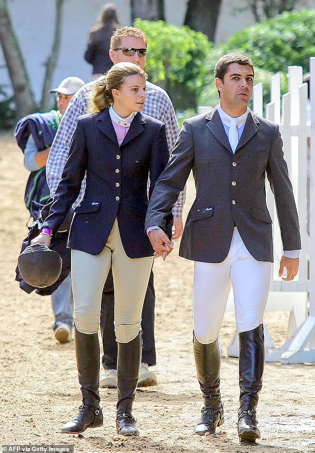Athina is seen with her ex-husband Álvaro de Miranda Neto in Brazil in April 2005, before they wed