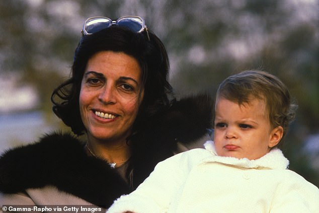 On her 18th birthday, the heiress inherited $2.7billion from her mother, who was tragically found dead in her bath tub aged 37, when Athina was just three years old (pictured together)