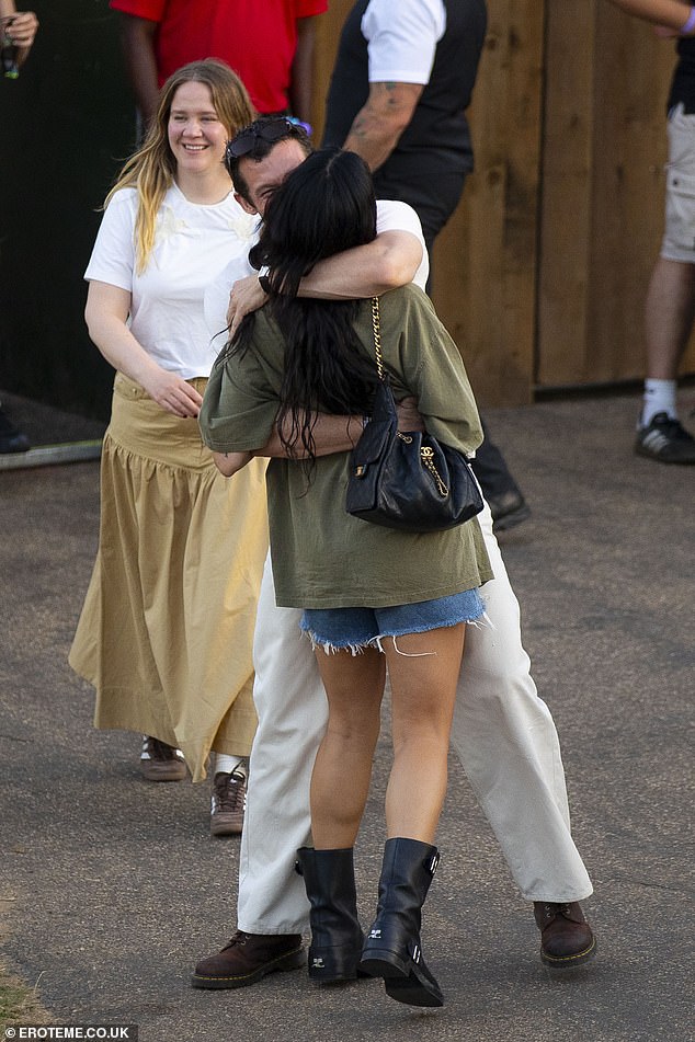 Dua and her man were snapped backstage at a VIP area of Hyde Park, as Neil Young was scheduled to perform