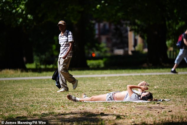 LONDON: Sunbathers took to Vauxhall Park to make the most of the hot weather on July 12, 2025