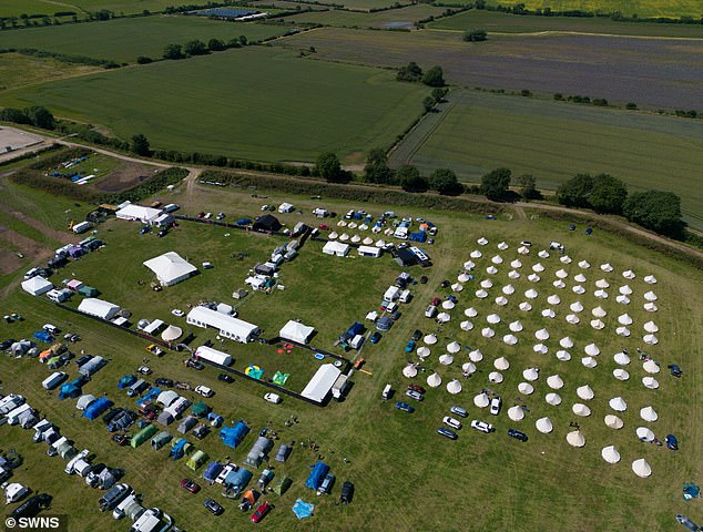 As temperatures soar across the country, it is heating up in a sleepy Midlands village with the 'unwelcome' arrival of a sex festival. Pictured: Swingathon Festival 2024
