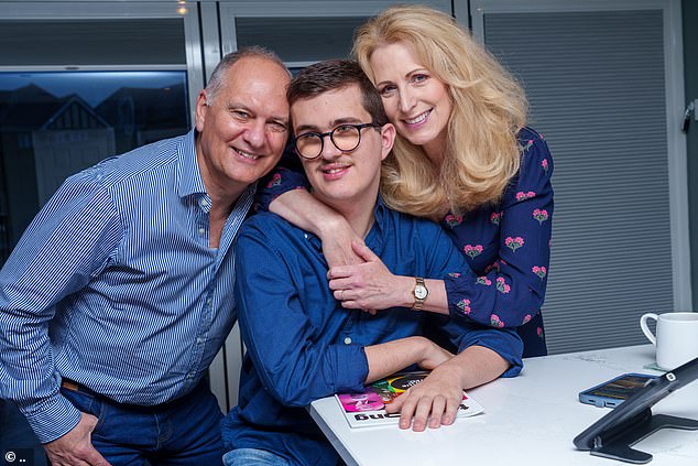 Ian and Suzanne Hollinshead with their son Zac, who is now thriving at New College Worcester. With the help of specially trained invigilators, scribes and technology designed for the blind, he has just sat nine GCSEs and hopes to study politics and business A-levels