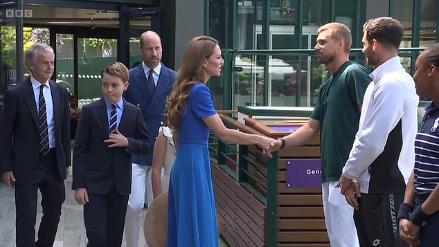 The Princess of Wales beamed as she arrived at the All England Club for the men's Wimbledon final this afternoon