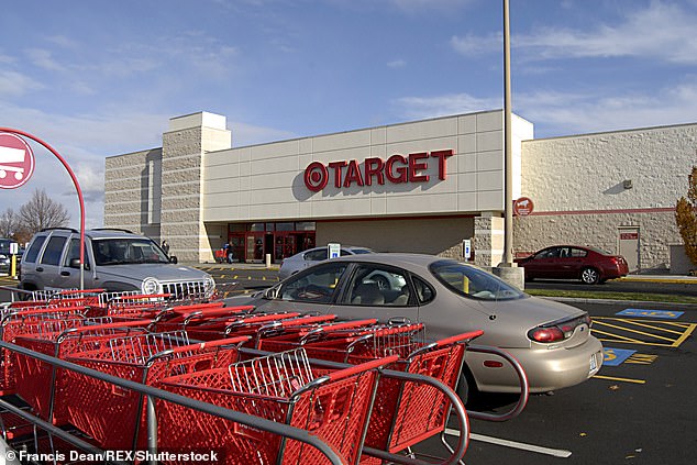 Such plastic trolleys are already widely used stateside, in large US chains like Target, where shoppers enjoy its legendary enormous red carts (pictured, file photo)
