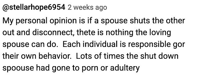 A number of viewers commented on the video, sharing their views on Dr Gottman's theories