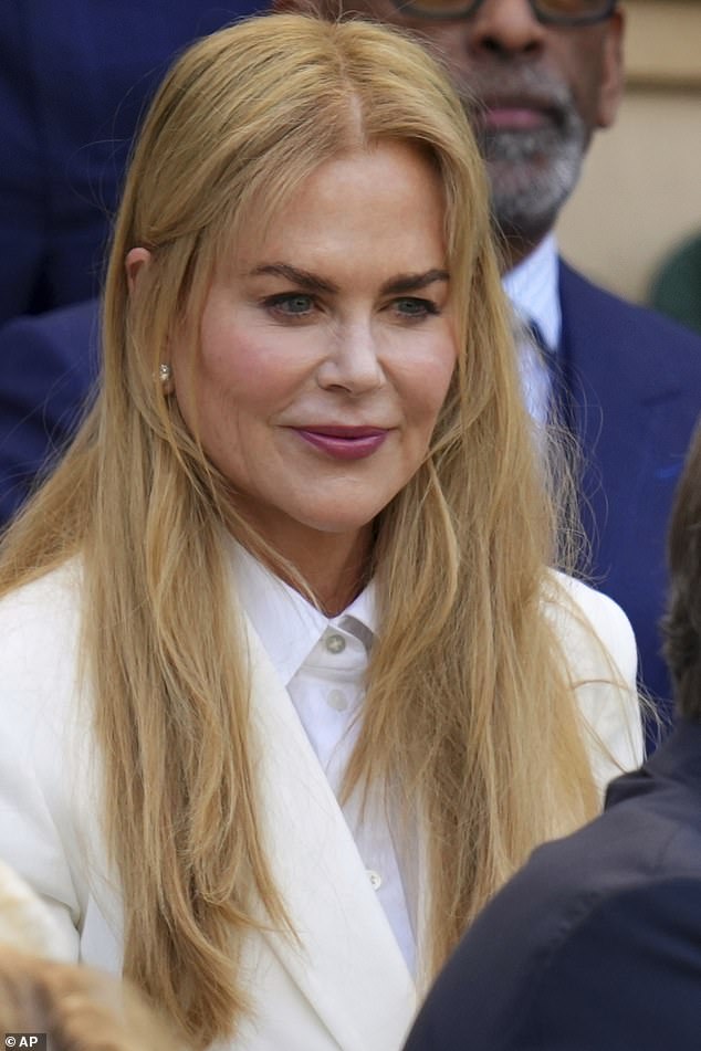 The Oscar winner displayed her ageless good looks and taut complexion as she kept her eyes on the court