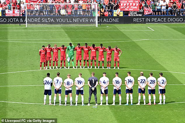 Players and supporters observed a minute's silence before the pre-season friendly