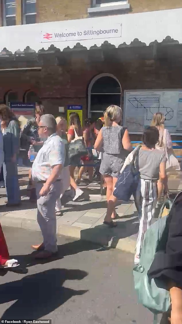 Images show that passengers were eventually dropped off at the nearby Sittingbourne Station