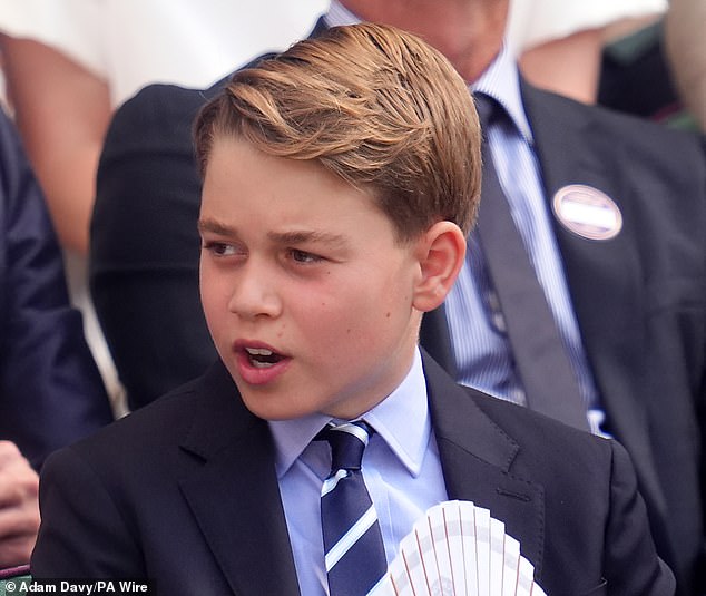 Prince George, 11, joined his parents and sister for the fourteenth and final day of the tennis championships