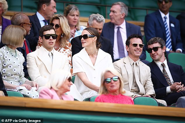 On Anna's left-hand side was actress Keira Knightley and her husband James Righton