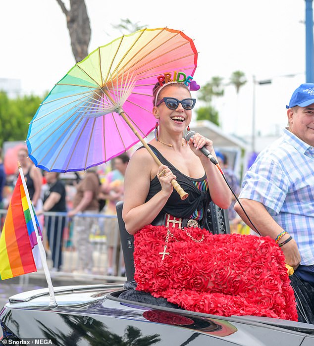 After Full House went off the air in 1995, she turned to alcohol to cure her boredom and loneliness. Seen here March 9, 2025; seen here at WeHo Pride on June 1, 2025