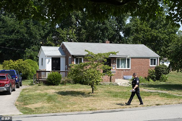 Crooks was born and raised in Bethel Park, Pennsylvania – just 10 miles outside of Pittsburgh. Pictured: The home of Matthew and Mary Crooks, which is where their son Thomas was living at the time of the shooting