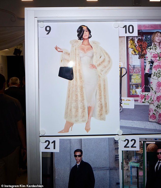 One of the photos included the concept sketch the designer had put together for Kardashian's approval.