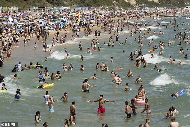 DORSET: Bournemouth beach had its busiest day of the year this afternoon as sunseekers packed the water on July 13, 2025