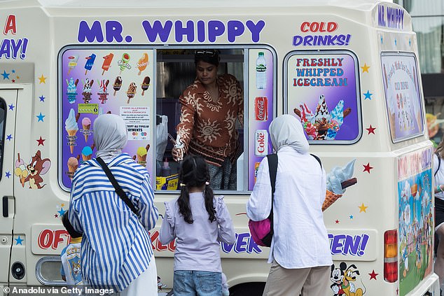 Ice creams all round! Londoners flocked to ice cream vans on July 13, 2025, as the amber heat warning remained in place