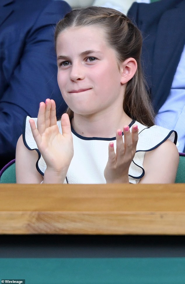 The 11-year-old princess was seen applauding at one point, while watching the match from the Royal Box