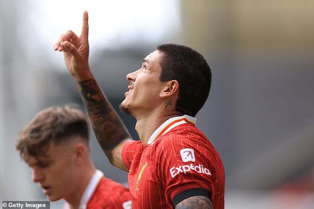 Nunez also pointed to the sky in tribute to Jota, who passed away at the age of 28