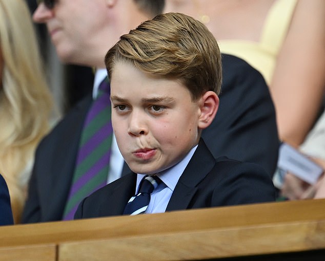 Prince George pulled a sweet expression as he watched Alcaraz take on Sinner