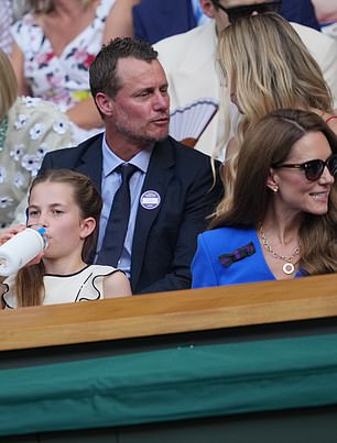 Princess Charlotte was dressed in her Sunday best sporting a pretty cream frock with black piping