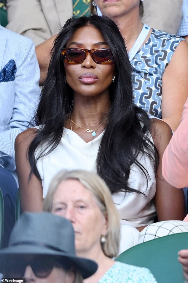 Naomi Campbell looks sleek and stylish as she also joins in as a spectator to the Wimbledon event