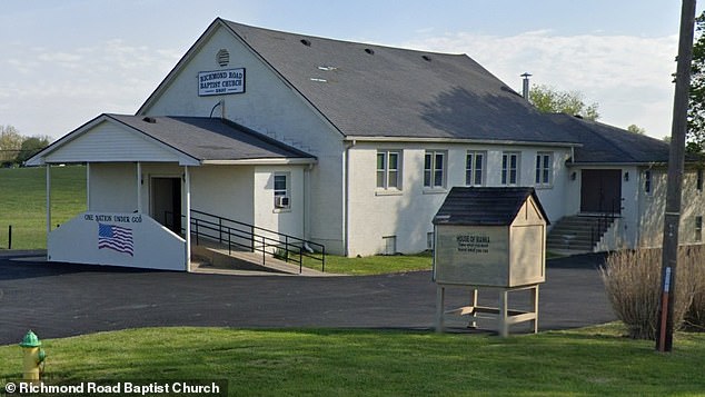 The shooter fled to nearby Richmond Road Baptist Church (pictured), where he was cornered by pursuing cops and shot dead. Multiple churchgoers were also wounded