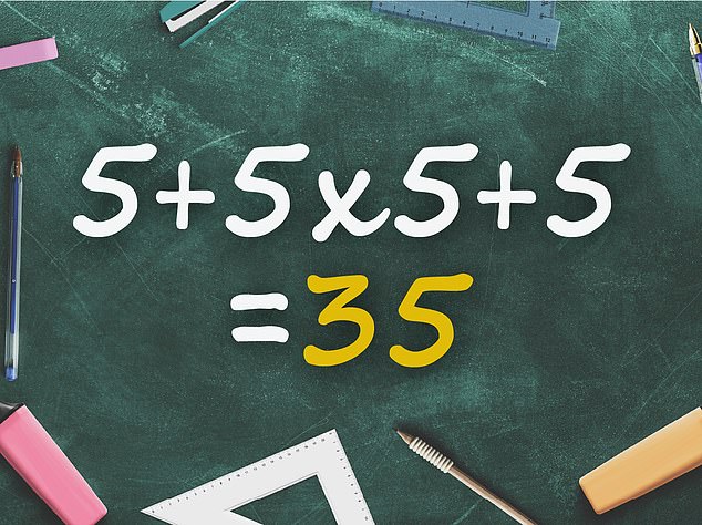 When solved correctly, the equation comes out to 35