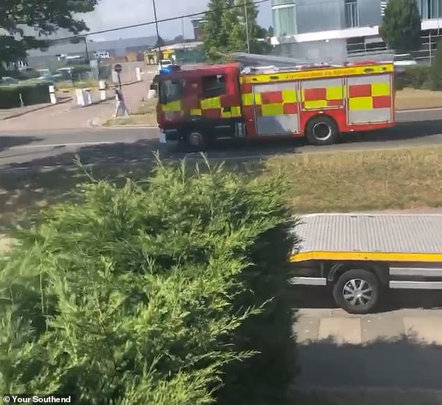 A fire engine was seen at Southend Airport