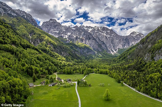 The Logar Valley rises through forested slopes to dramatic 6,600ft-high snowy peaks