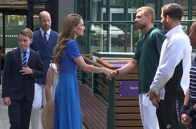 The Princess of Wales beamed as she arrived at the All England Club for the men's Wimbledon final this afternoon