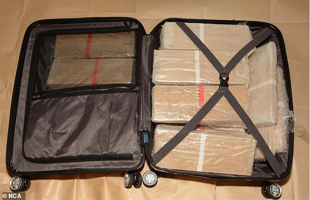 A suitcase full of drugs that was seized from Syed's right-hand man Yusuf Kara, 36