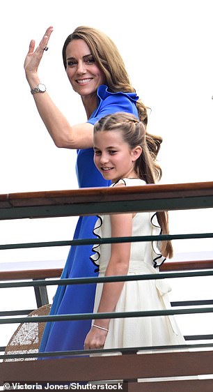 Kate smiled and waved as she entered the event on Sunday alongside her daughter Princess Charlotte