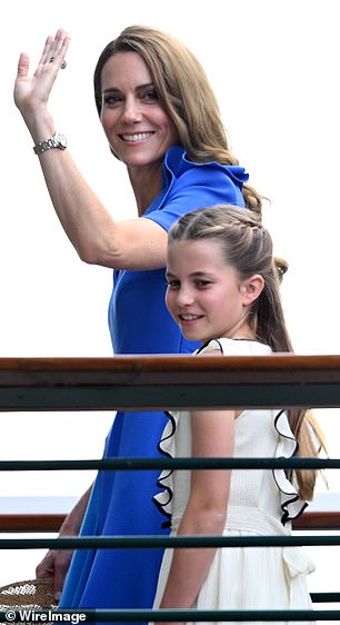 Kate smiled and waved as she entered the event on Sunday alongside her daughter Princess Charlotte