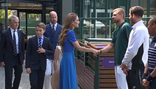 The Princess of Wales beamed as she arrived at the All England Club for the men's Wimbledon final this afternoon