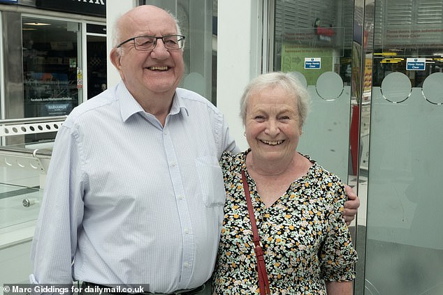 Retired NHS nurse Susan O'Neill, 76, and friend Martin Collison, 82, a retired project manager. Mr Collison said: 'We need to find a way of bringing the vibrancy back to Swindon so people want to come into town again'