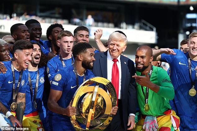 Although he was asked to leave by Gianni Infantino, Trump decided to stay on the stage