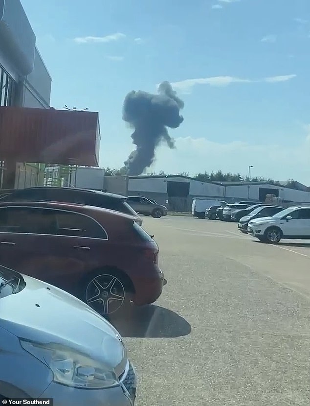 The smoke clouds could be seen from the car park