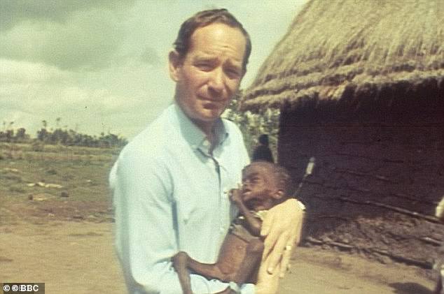 The BBC presenter told Radio 4’s Broadcasting House current affairs programme: ‘It’s rather obscene that people should go around talking about white saviours. Any saviour in that context is very welcome indeed.’ Pictured: Mr Buerk while reporting in Ethiopia