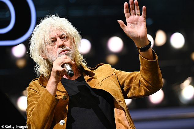 Midge and Bob both looked smart as they turned up in shirts and blazers at The Shaftesbury Theatre (Bob pictured performing)