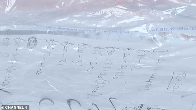Pointing to the words '£30 for 5L', Jordan admits to selling five cocaine wraps