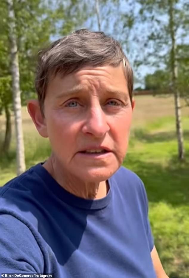 DeGeneres is reportedly 'never coming back' to the States after moving to a farmhouse in Cotswolds, England where she and her wife Portia are raising chickens and goats (pictured June 13)