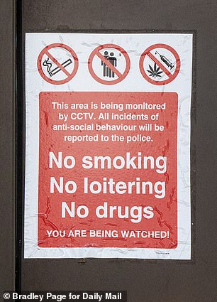 Sign warning against smoking in the area