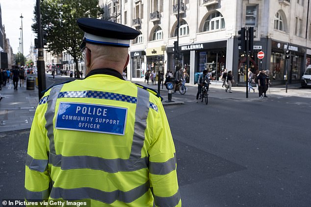 A police officer in the West End in Westminster which is one of the crime hotspots in London