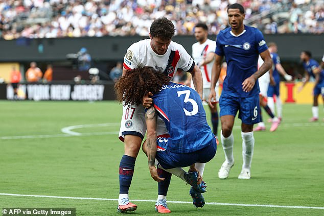 PSG were reduced to ten men late on with Joao Neves pulling on Marc Cucurella's hair