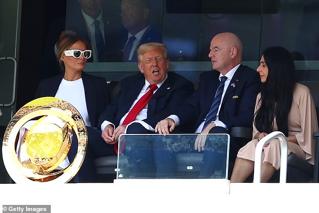 US President Donald Trump attended the game alongside FIFA President Gianni Infantino