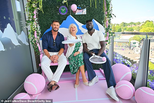 Meanwhile Stormzy stepped out in a chic white collared top which he paired with blue trousers and white trainers