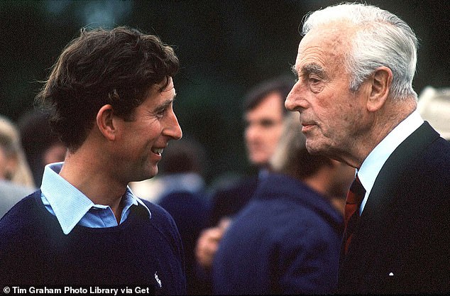Charles with Lord Mountbatten. He had had a large influence on Charles as he came of age serving as a mentor to the future king