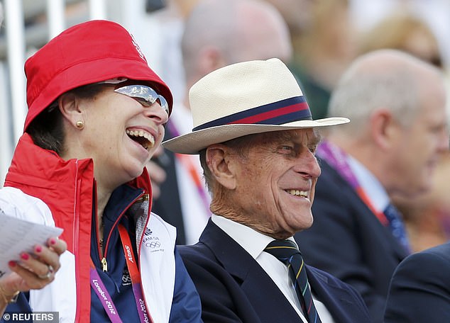 Anne and Philip share a laugh during the London 2012 Olympics. Indeed, it is known Anne was Philip's favourite child with the two sharing a love for sports