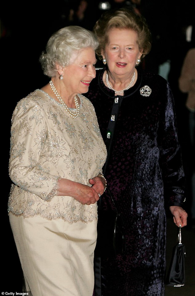 The Queen and Baroness Thatcher at her 80th birthday party. Brandreth claims that while the Queen and Thatcher might not have seen eye-to-eye on policies there is no evidence to suggest Elizabeth actively disliked Thatcher